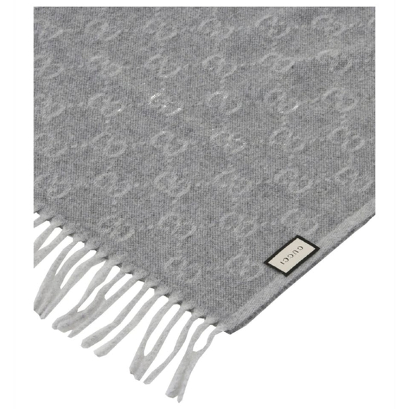 Gucci Wool Logo Scarf Zinc/Blue - Picture 3 of 7